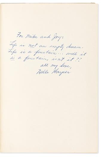 Lee, Harper (1926-2016) To Kill a Mockingbird, First Edition, Signed & Inscribed, the Brown Family Copy.